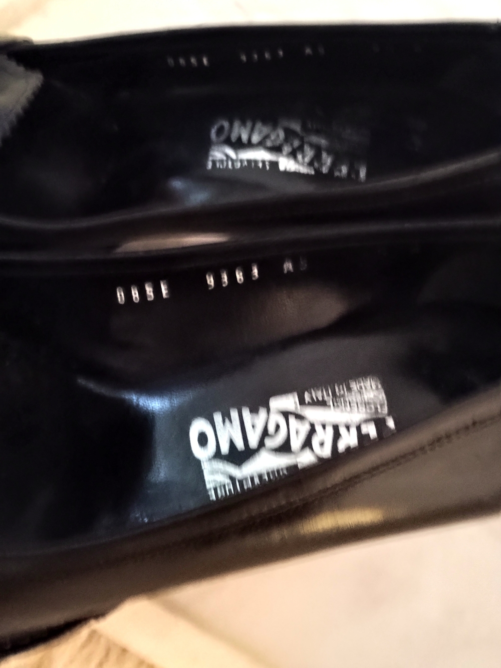 Salvatore Ferragamo Black Leather Loafers with Gold Hardware 9.5 - Picture 6 of 6